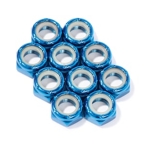 Custom Axle Nuts Hardware (10) Roller Skate / Quad Skate / Derby Skate - BLUE Defiant Upgrades
