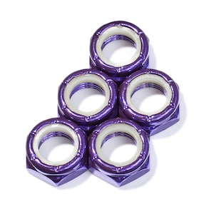 Custom Kingpin Nuts Hardware (5) Roller Skate / Quad Skate / Derby Skate - PURPLE Defiant Upgrades