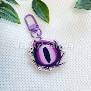 Reyna Leer Eye Valorant Agent Abilities | Acrylic Keychain | Cute Kawaii Gift for Gamers | Double Sided Epoxy Acrylic Charm | deadlybearhug