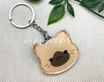 Siamese Cat Pattern Double Sided Clear Epoxy Acrylic Keychain | Cute and Kawaii Kitty Charm | deadlybearhug