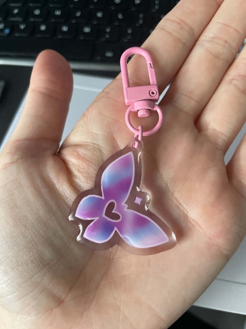 Clove Valorant Agent Butterfly Abilities Acrylic Keychain Cute Kawaii
