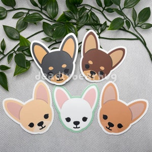 Chihuahua Fawn Cream Red Black Tan Matte Waterproof Vinyl Sticker Dog Puppy | Cute and Kawaii Sticker | deadlybearhug