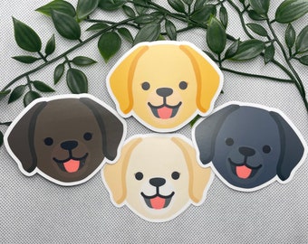 Labrador Retriever White Yellow Chocolate Black Matte Waterproof Vinyl Sticker Dog Puppy | Cute and Kawaii Sticker | deadlybearhug