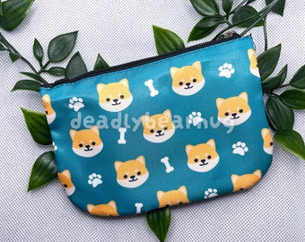 Red Shiba Inu Zipper Coin Purse | Kawaii Cute Gift for Dog Lovers, Dog Parents | Red Orange Shibe |  deadlybearhug