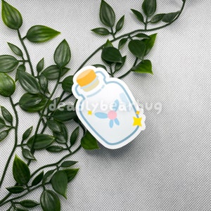 Navigation Fairy in Bottle Gaming Water Resistant Matte Vinyl Sticker | Kawaii Art Gift for Gamers | deadlybearhug