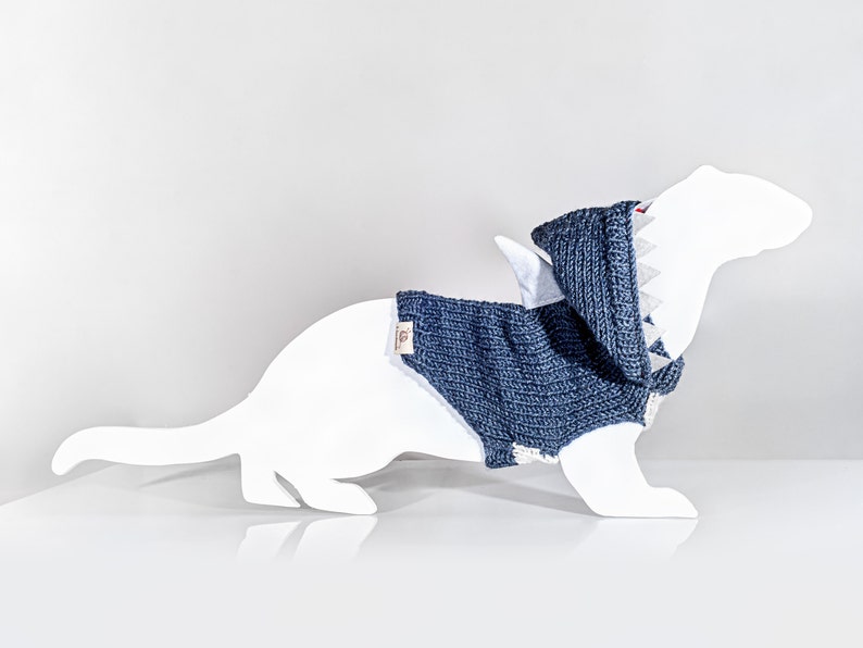 Shark knit sweater for ferret image 2