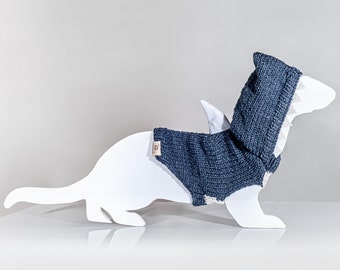 Shark knit sweater for ferret