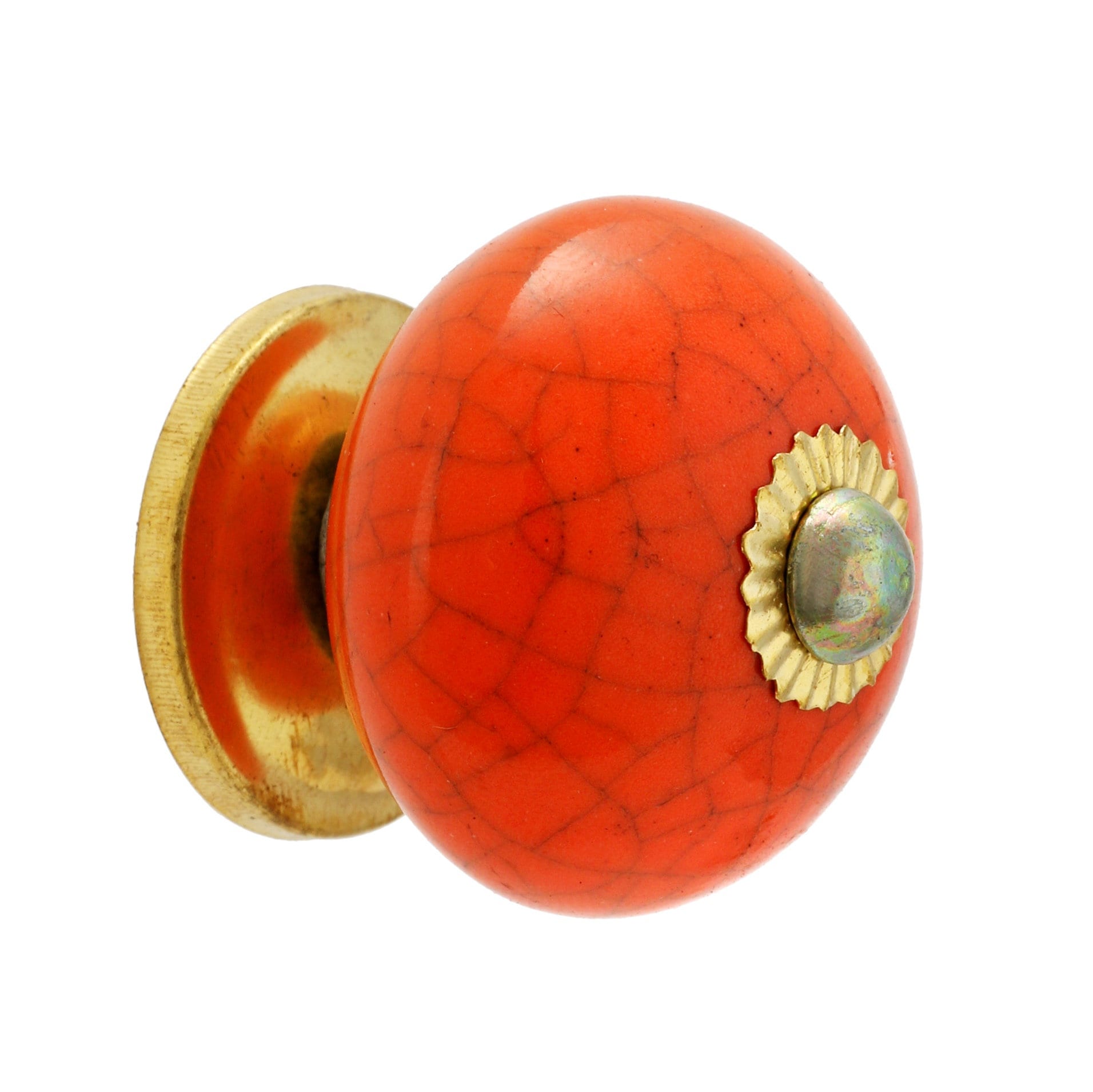 Orange Knobs Crackle Ceramic Drawer Pull Handles for Etsy