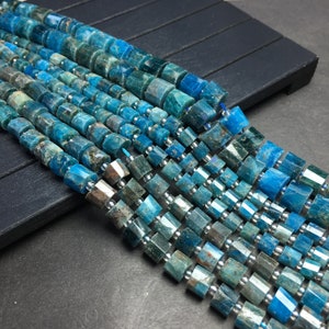 Natural Apatite Rondelle Beads,6mm 8mm 10mm Loose Gemstone Spacer Beads for DIY Jewelry Making & Design 15.5" Full Strand,Rondelle Apatite
