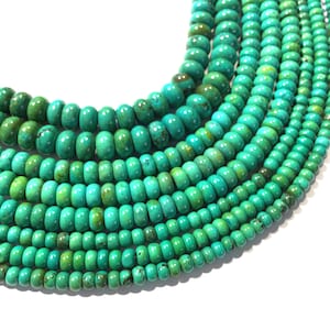 Natürliche grüne Türkis Perlen 4 x 6 mm 5 x 8 mm Rondelle Form lose Edelstein Spacer Perlen für DIY Schmuckherstellung & Design 15,5 &quot;voller Strang