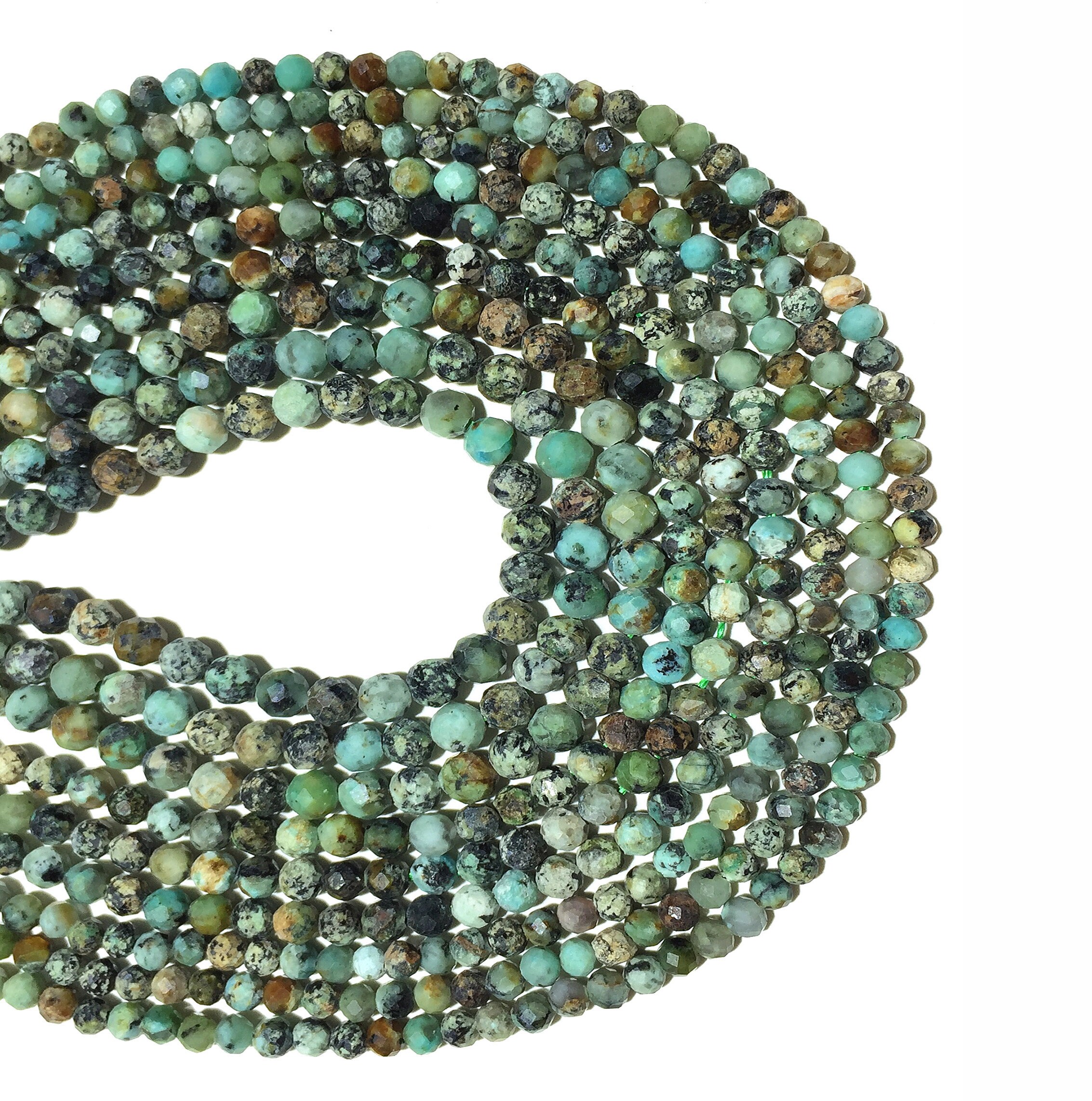 Natural African Turquoise Beads 2mm 3mm 4mm Faceted Round Etsy