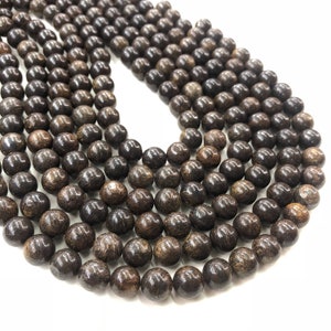 Natural marrón bronzite abalorios 4mm 6mm 8mm 10mm pulido redondo suelto gemstone espaciador cuentas para DIY joyería fabricación & diseño 15.5 &quot;Full Strands