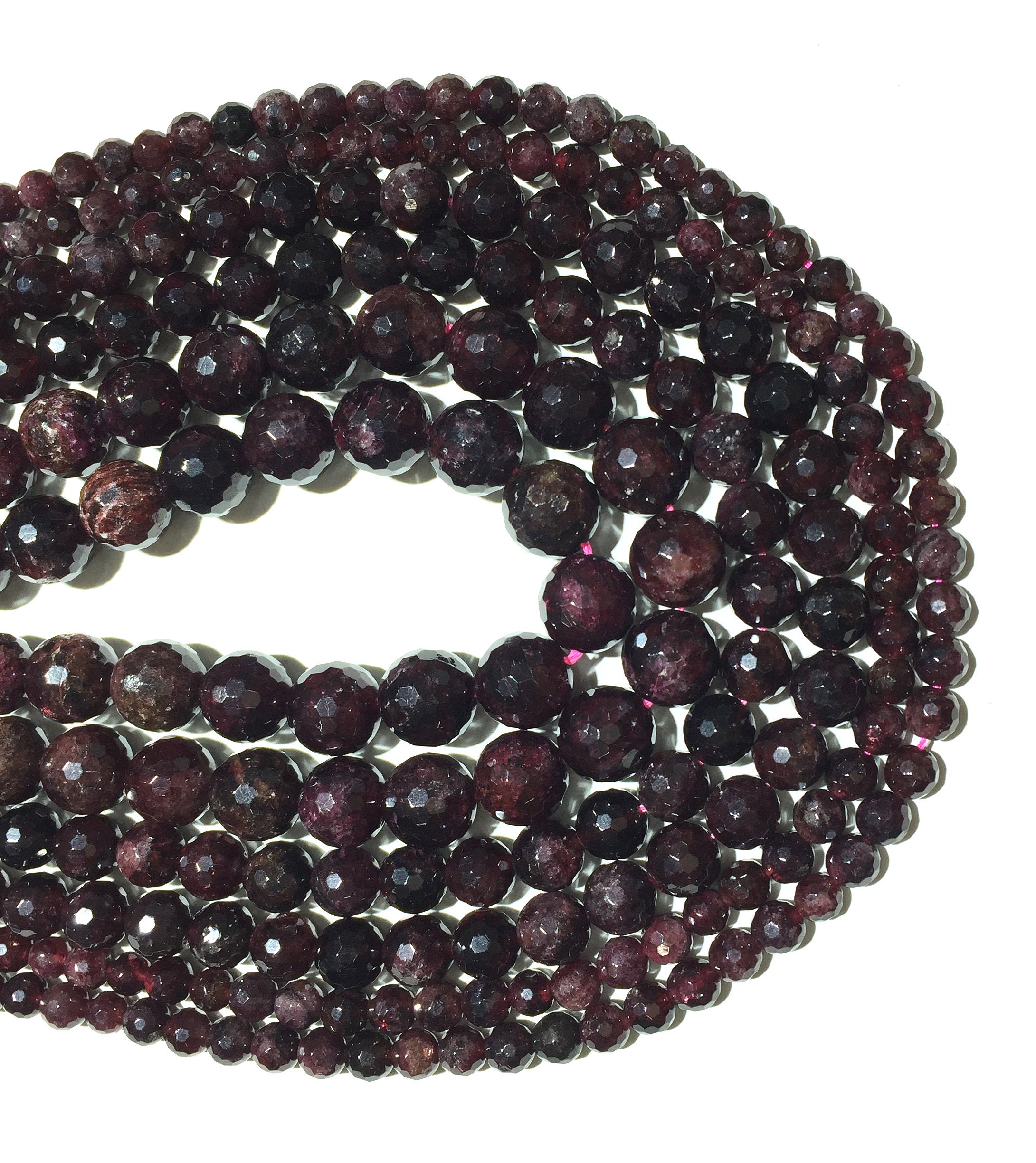 Natural 10mm Faceted Red Garnet Gems Round Beads Bracelets 7.5 AAA | UK
