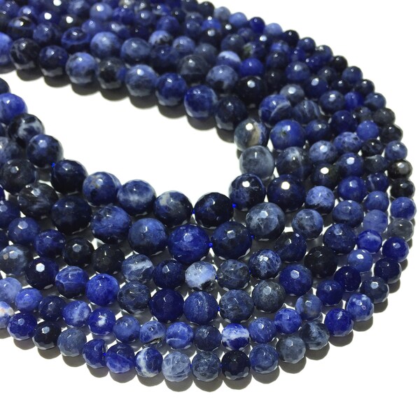 thumbnail image 2 of Stunning 20" Natural Blue Sodalite Beaded Necklace - 532.65 Carats Untreated Round Stone Strand 2 of 5
