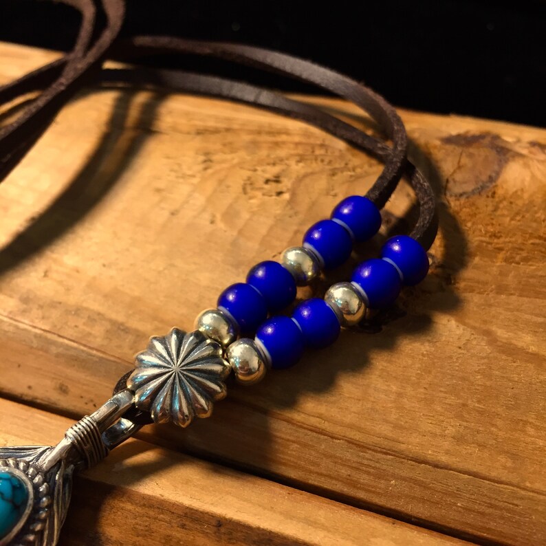 Turquoise Feather Necklace 925 Sterling Silver Leather Necklace Boho Charm Native American Tribe Necklace Mens Jewelry Gift for Boyfriend