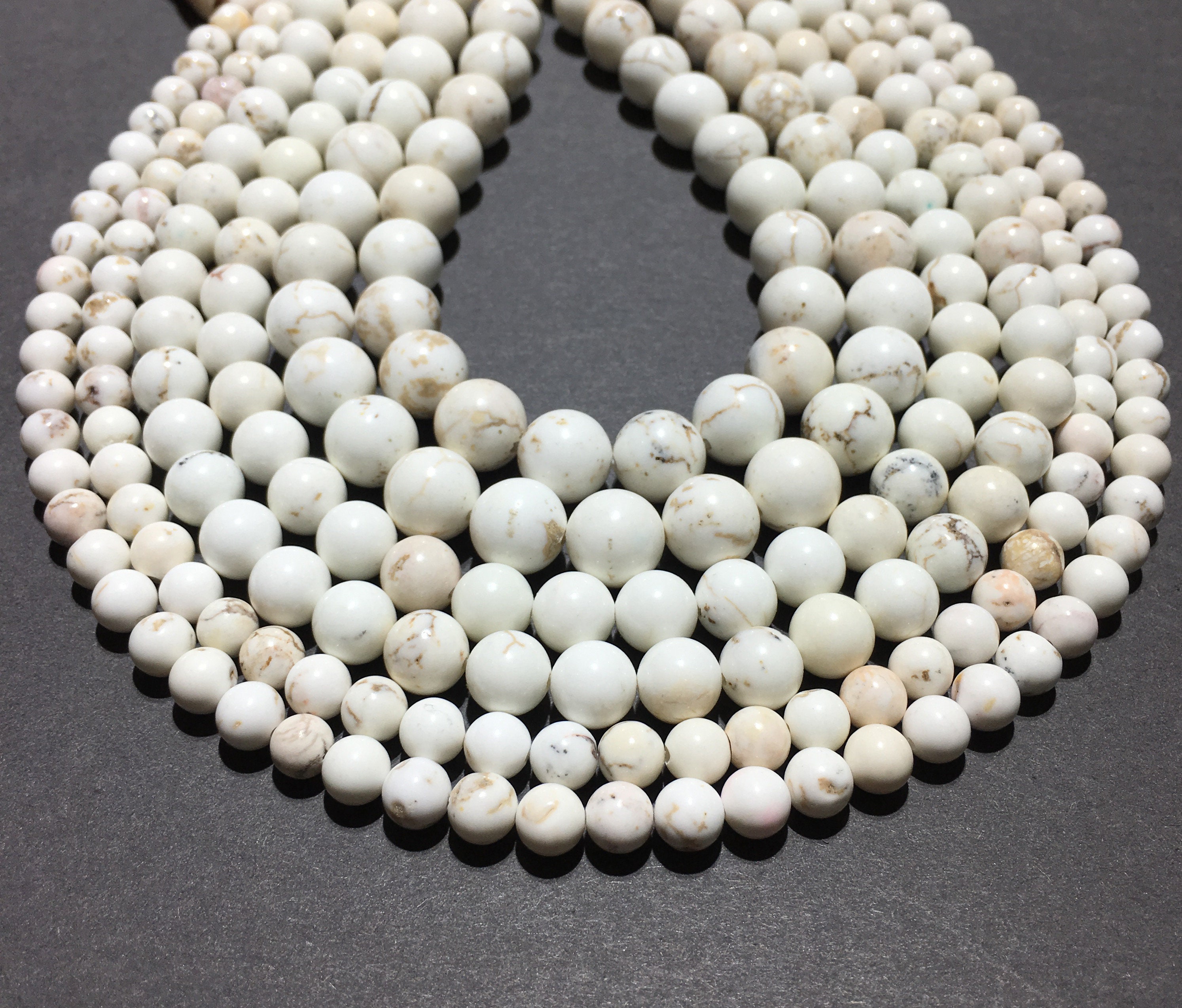 Natural White Turquoise Beads 4mm 6mm 8mm 10mm 12mm Round Etsy