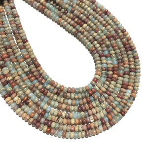 Natural Snake Skin Jasper Beads 2x4mm 4x6mm 5x8mm Rondelle Loose Gemstone Spacer Beads for DIY Jewelry Making and Design 15.5&quot; Full Strand