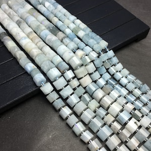 Natural Aquamarine Rondelle Beads,6mm 8mm 10mm Loose Gemstone Spacer Beads for DIY Jewelry Making & Design 15.5&quot; Full Strand,Aquamarine Bead