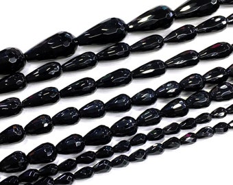 10x20mm 13x18mm Natural Matte Black Onyx Teardrop Loose Beads 15.5" 
