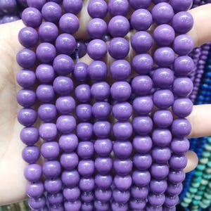 Natural Phosphosiderite Beads Polished 4mm 6mm 8mm 10mm Round Loose Gemstone Spacer Beads for DIY Jewelry Making & Design 15.5&quot; Full Strand