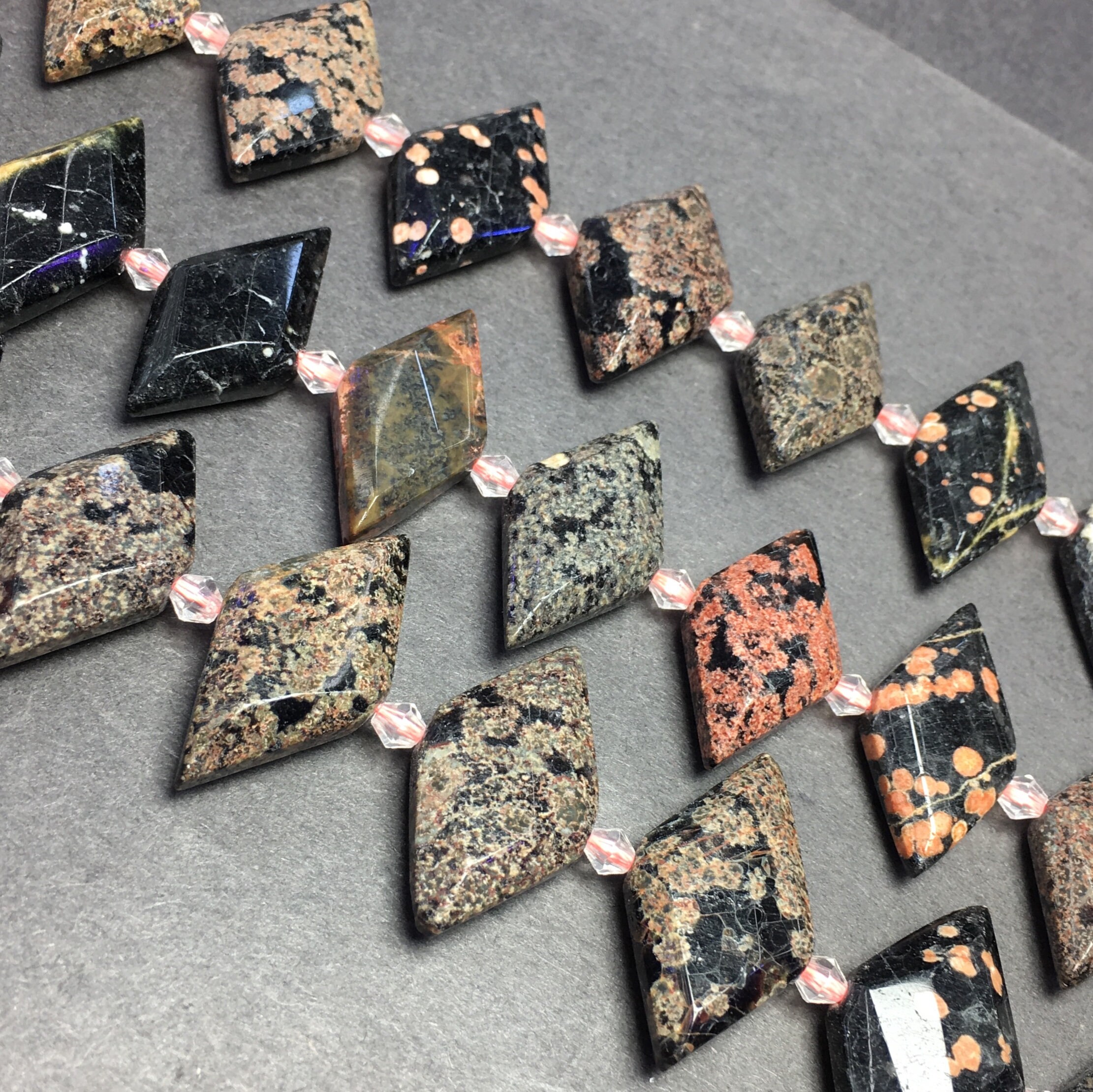 Natural Red Snow Flake Jasper Double Point15x30mm Center Etsy