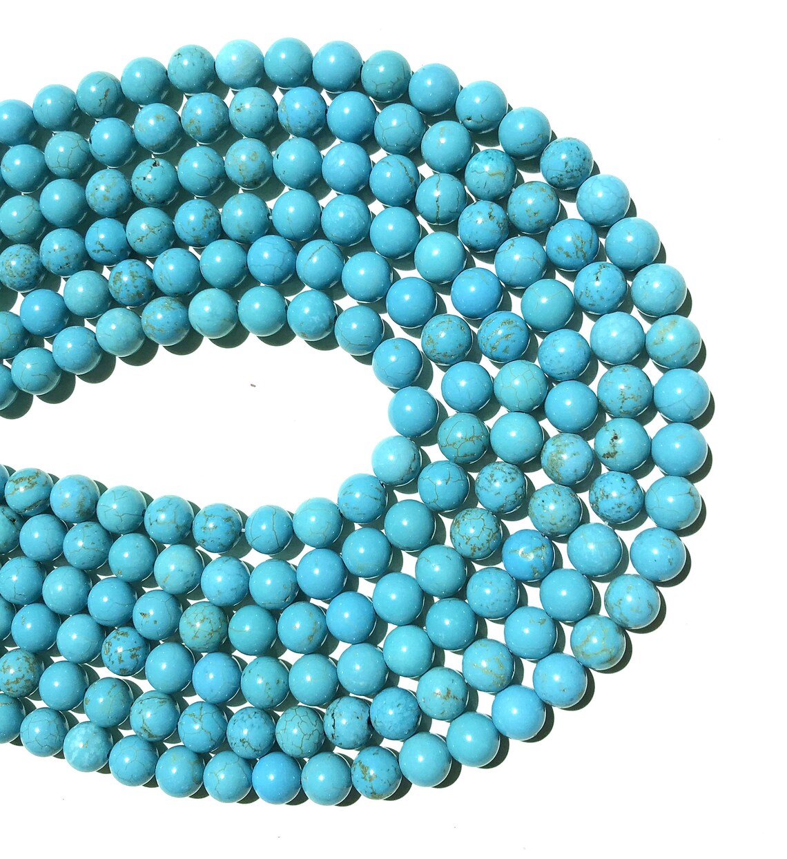 Natural Blue Turquoise Beads 4mm 6mm 8mm 10mm 12mm Round Loose Etsy