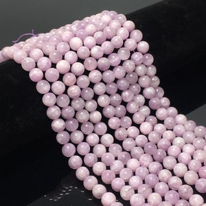 Natural Pink Kunzite Beads 6mm 8mm 10mm Round Loose Healing Gemstone Spacer Beads DIY Jewelry Making for Bracelet Necklace 15.5" Full Strand