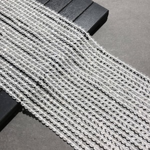 Natürliche klare Quarz Perlen 2mm 3mm 4mm Facettierte Runde Lose Edelstein Spacer Perlen für DIY Schmuckherstellung Design 15.5 &quot;Full Strang
