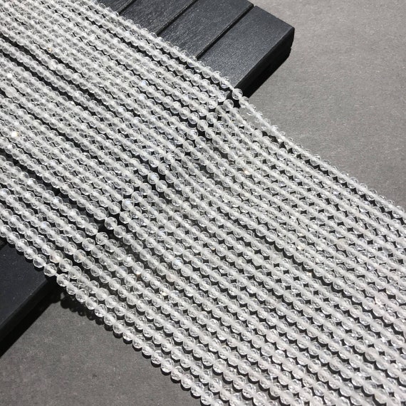 CRYSTAL BEAD NECKLACE 3 MM SPARKLED GREY CRYSTAL BEAD NECKLACE 3 MM SPARKLED GREY