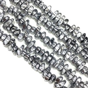 Silver Hematite Beads 5x6mm Nugget Shape Non-magnetic Loose Gemstone Spacer Beads for DIY Jewelry Making and Design 15.5&quot; Full Strand