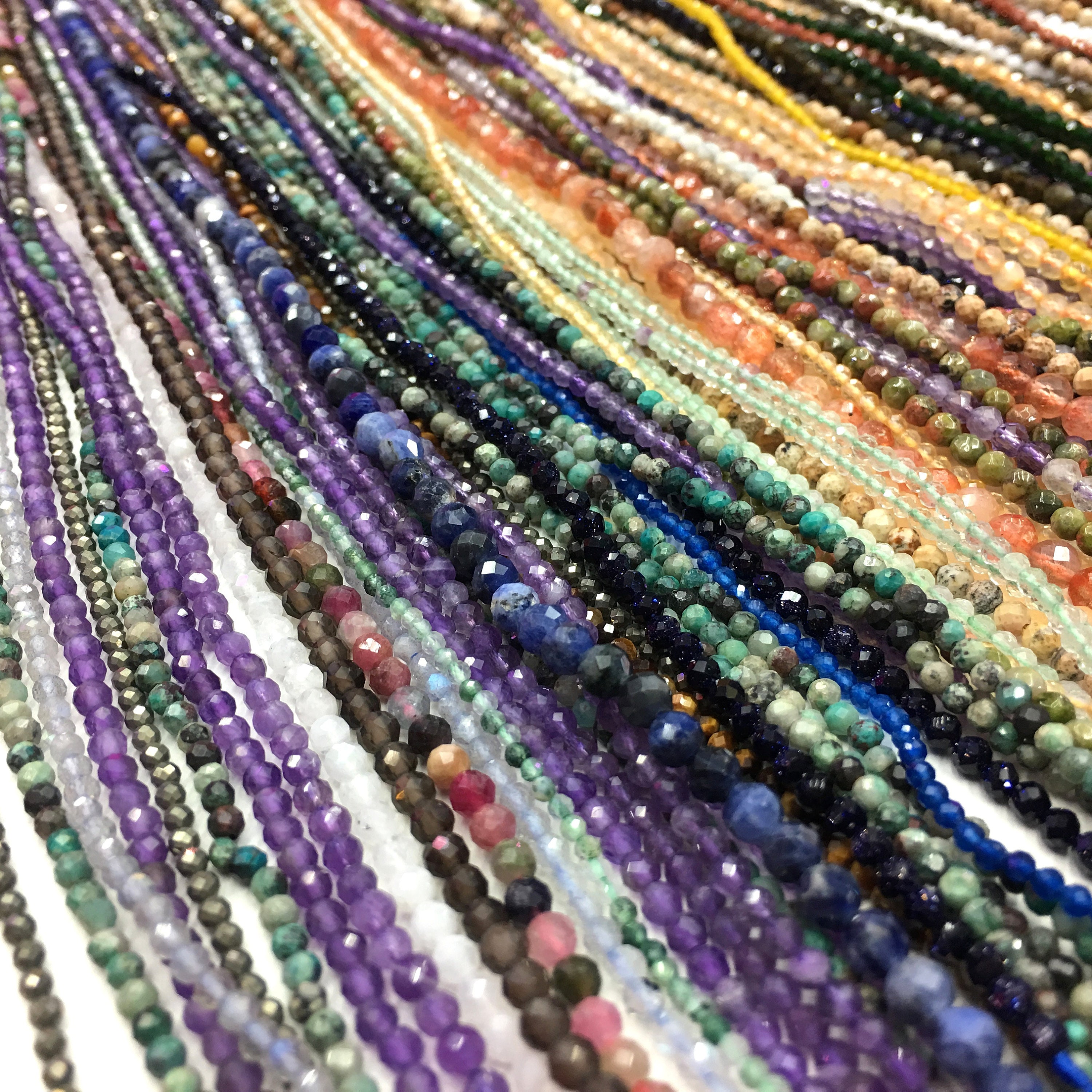 Natural Gemstone Beads 2mm 3mm 4mm Faceted Round Loose Gemstone Space…