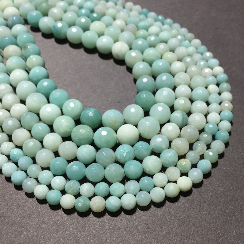 faceted round natural gemstone 4mm 6mm 8mm 10mm spacer beads strand 15.5" DIY