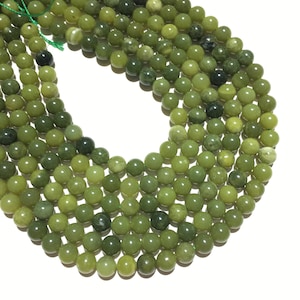 Perla di giada cinese naturale 6mm 8mm 10mm 12mm perla rotonda lucida per gioielli e design 15.5 "Full Strand