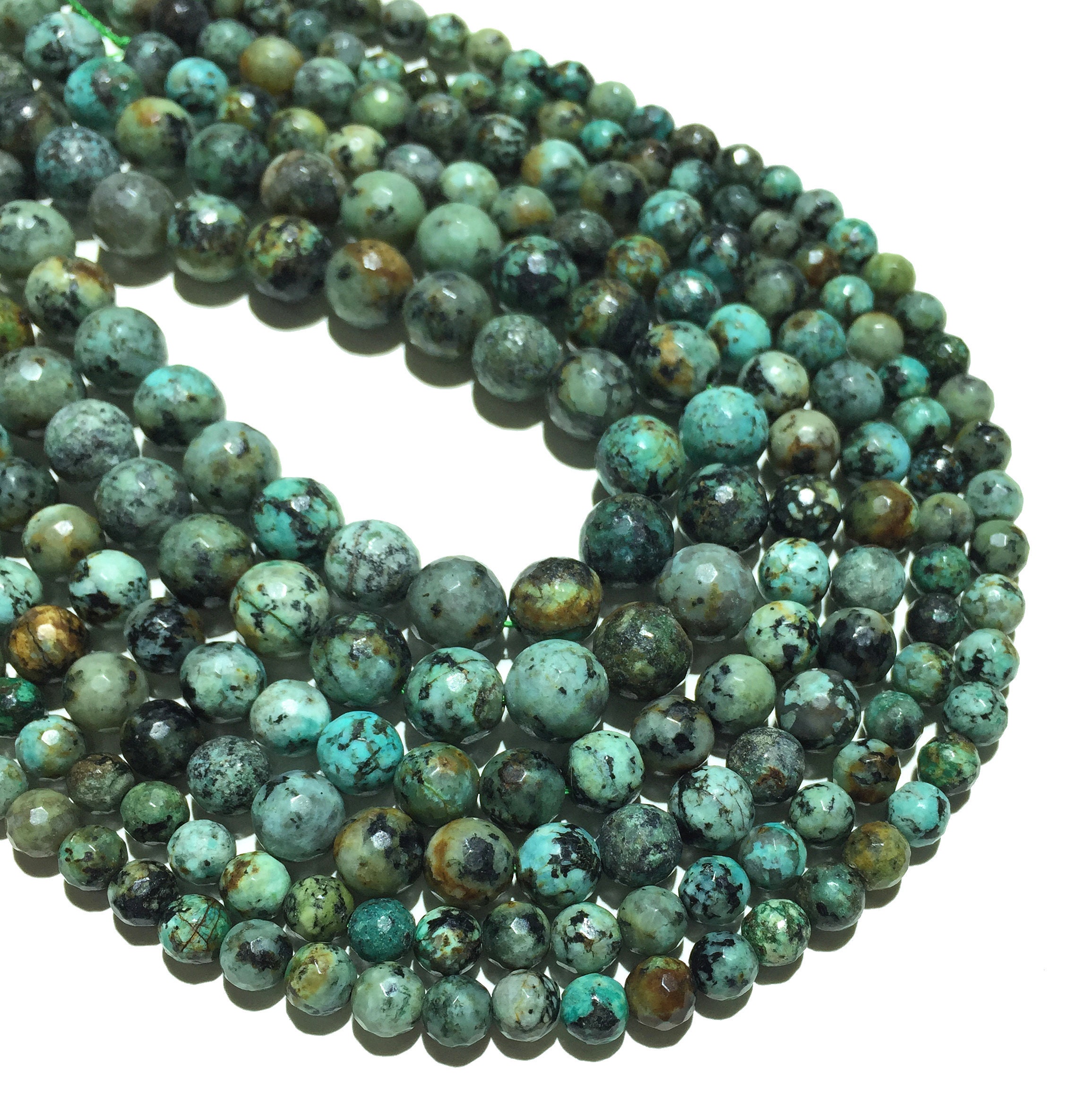 Natural African Turquoise Beads 4mm 6mm 8mm 10mm Faceted Round Etsy