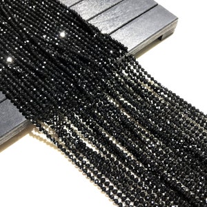 Natural negro espinaca cuentas 2mm 3mm 4mm Facetado Ronda Loose Gemstone Spacer Abalorios para DIY Jewelry Making & Design 15.5" Full Strand