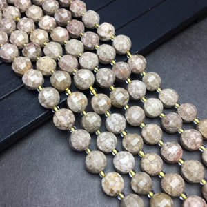 Natural Yellow Fossil Stone Bead 8mm 10mm Pumpkin Loose Gemstone Spacer Beads for DIY Jewelry Making and Design 15.5&quot; Full Fossil Stone Bead
