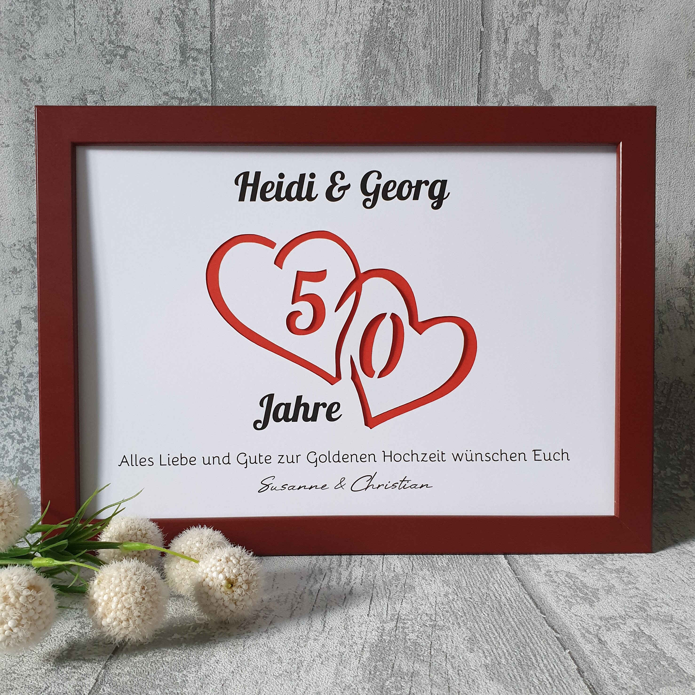 Personalisiertes Geldgeschenk zur Goldenen Hochzeit Motiv Etsy.de