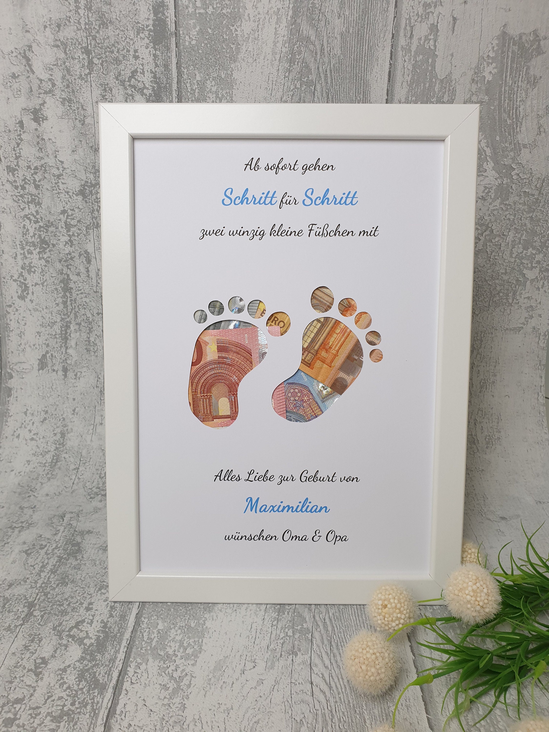Personalisiertes Geldgeschenk Babyfüße zur Geburt Etsy