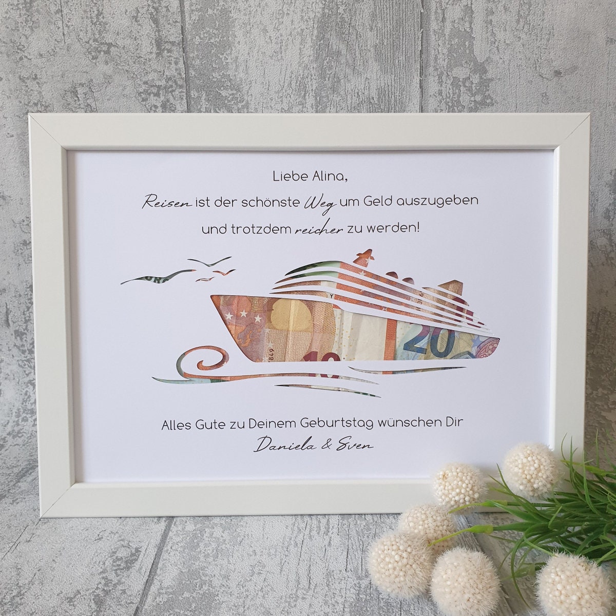 Personalisiertes Geldgeschenk Schiff zum Etsy