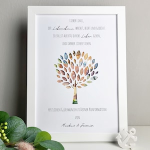 Konfirmationsgeschenk "Lebensbaum" - personalisiertes Geldgeschenk zur Konfirmation, Kommunion, Jugendweihe, Lebenswende