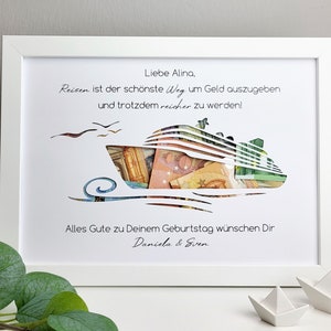 personalisiertes Geldgeschenk zum Geburtstag - Motiv "Kreuzfahrt"
