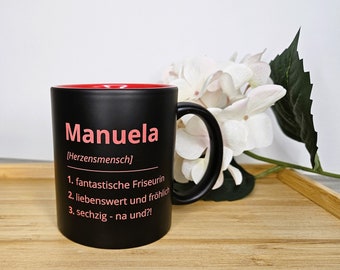 Personalisierte Tasse inkl. Lasergravur - Motiv "Name Definition"