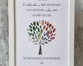 personalized gift of money for confirmation, communion, confirmation, youth consecration or baptism - motif quot Tree of Life quot