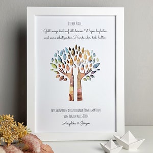 Kommunionsgeschenk "Hände" - personalisiertes Geldgeschenk zur Kommunion, Konfirmation, Jugendweihe, Lebenswende, Taufe