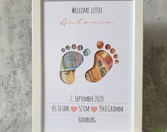 personalisiertes Geldgeschenk zur Geburt oder Taufe - Motiv "Welcome Little One"