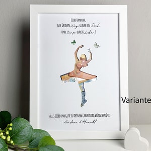 personalisiertes Geldgeschenk zum Geburtstag - Motiv "Ballerina"
