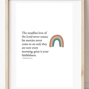 Lamentations 3:22-23 Bible Verse Print, Great Is Your Faithfulness, Digital Download, Printable Art