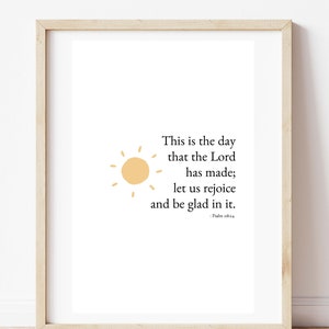 Psalm 118:24 Verse Print, This is the Day that the Lord has Made, Digital Download, Printable Art