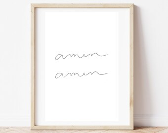 Amen Amen Print, Digital Download, Printable Art