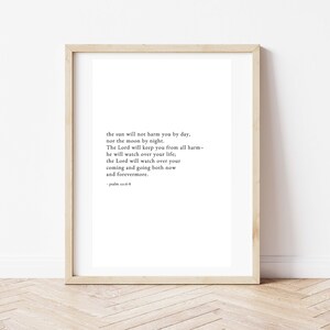 Psalm 121:6-8 Verse Print, Digital Download, Printable Art